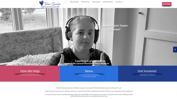 Screenshot of the Team Charlie website