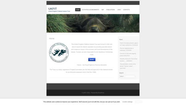Screenshot of the The Falkland Islands Trust website