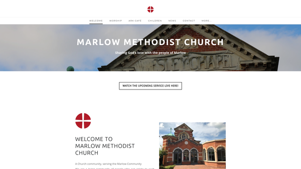 Screenshot of the Marlow Methodist Church website