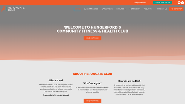 Screenshot of the Herongate Fitness & Wellbeing website