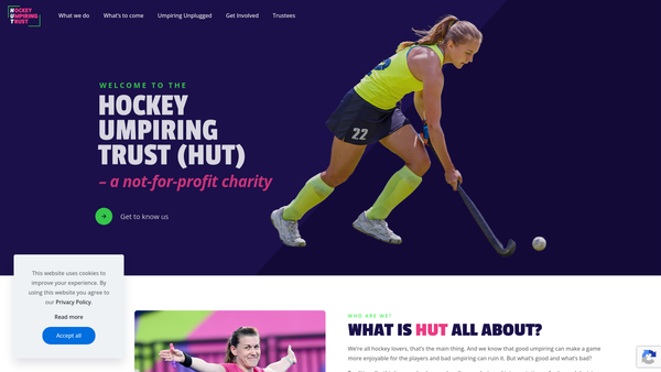 Screenshot of the The Hockey Umpiring Trust website