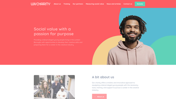 Screenshot of the The Luv Charity CIO website