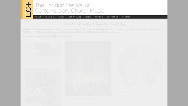 Screenshot of the London Festival Of Contemporary Church Music website
