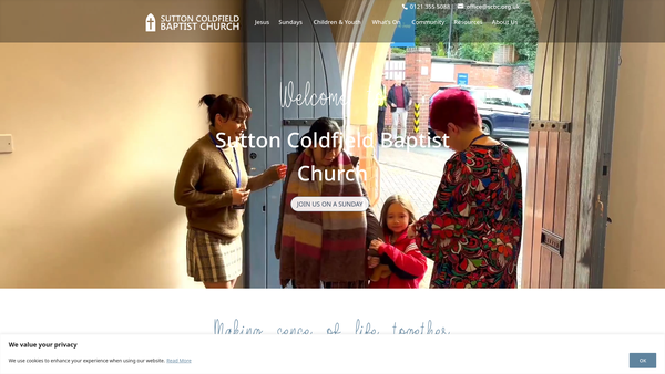 Screenshot of the Sutton Coldfield Baptist Church website