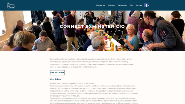 Screenshot of the Connect Exminster website
