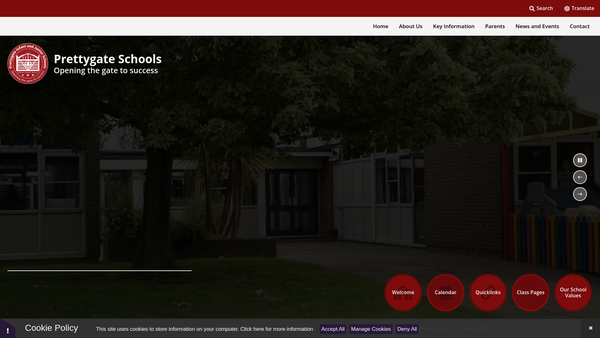 Screenshot of the Friends Of Prettygate Schools website