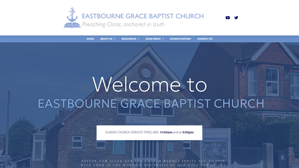 Screenshot of the Eastbourne Grace Baptist Church website