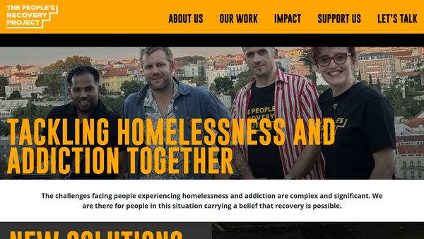 Screenshot of the The People's Recovery Project website