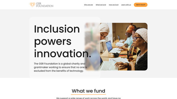 Screenshot of the The Gsr Foundation website