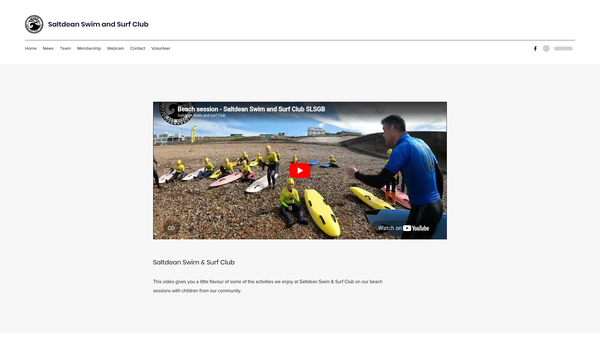 Screenshot of the Saltdean Swim & Surf Club website