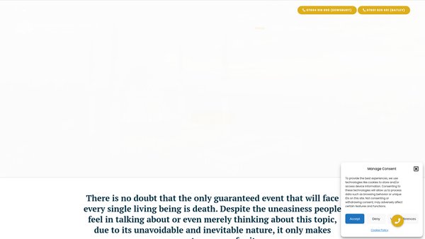 Screenshot of the Muslim Burial Council Of North Kirklees website