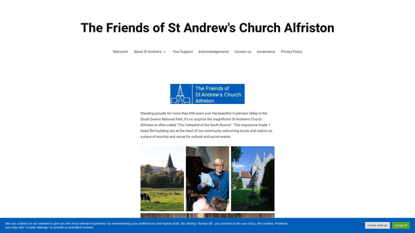 Screenshot of the The Friends Of St Andrew's Church Alfriston website