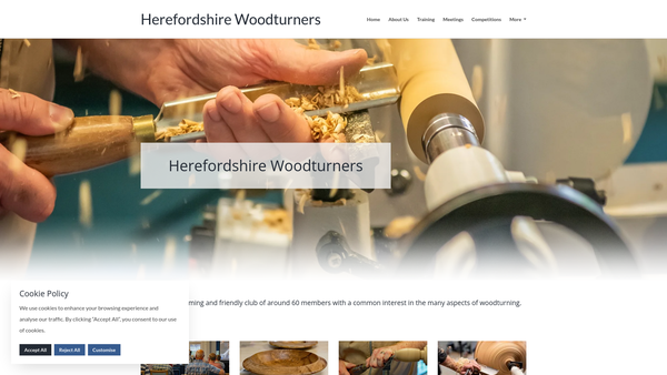 Screenshot of the Herefordshire Woodturners website