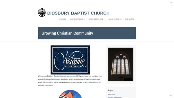 Screenshot of the Didsbury Baptist Church website