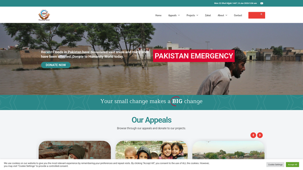 Screenshot of the Humanity World website