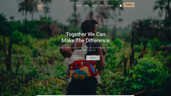 Screenshot of the Kalengo Foundation Ltd website
