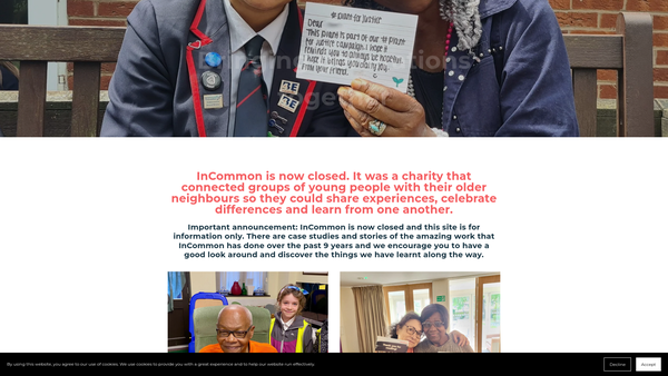 Screenshot of the Incommon Foundation website