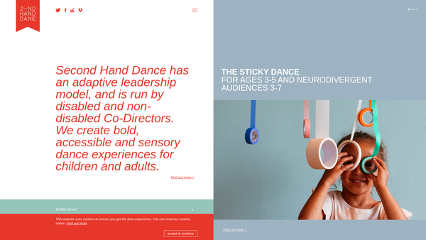 Screenshot of the Second Hand Dance Limited website