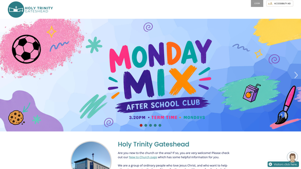 Screenshot of the The Holy Trinity Gateshead Church Trust website