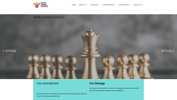 Screenshot of the Youth Aspire Connect website