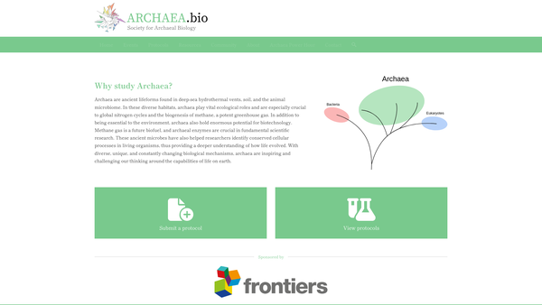Screenshot of the The Society For Archaeal Biology website
