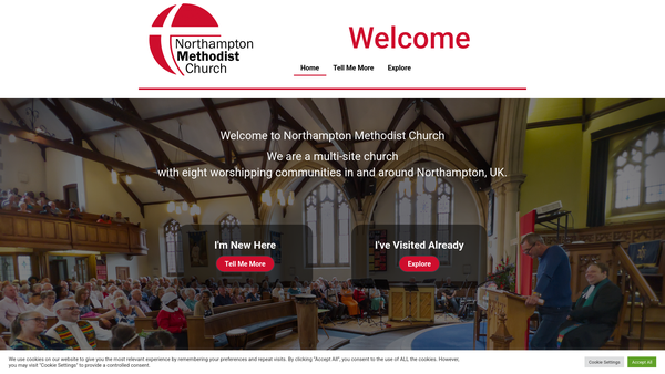 Screenshot of the Northampton Methodist Church website