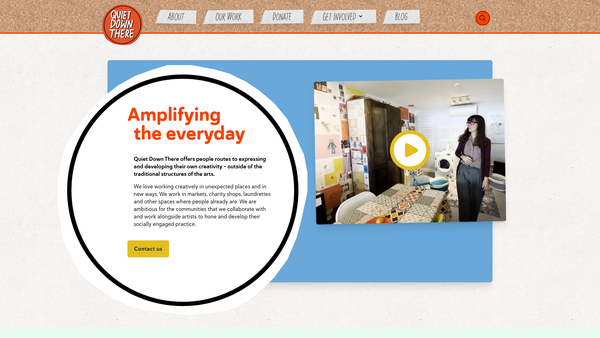 Screenshot of the Quiet Down There website
