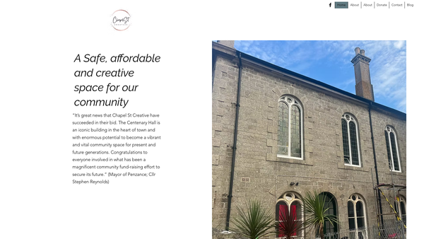 Screenshot of the Chapel St Creative website