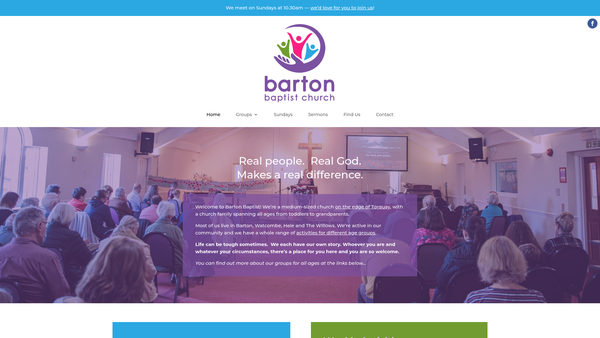 Screenshot of the Barton Baptist Church website