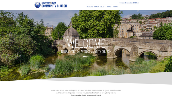 Screenshot of the Bradford On Avon Community Church website
