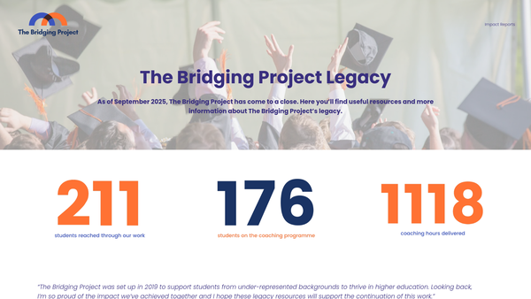 Screenshot of the The Bridging Project website
