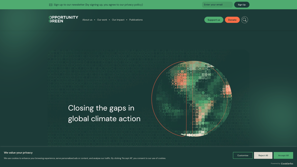 Screenshot of the Opportunity Green website