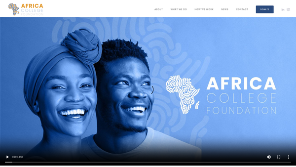 Screenshot of the The Africa College Foundation (UK) website