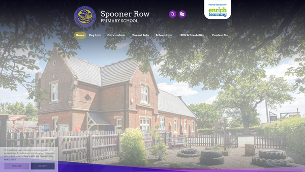 Screenshot of the Friends Of Spooner Row Primary School website