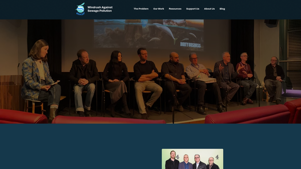 Screenshot of the Windrush Against Sewage Pollution website