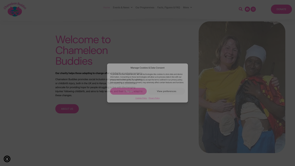 Screenshot of the Chameleon Buddies website