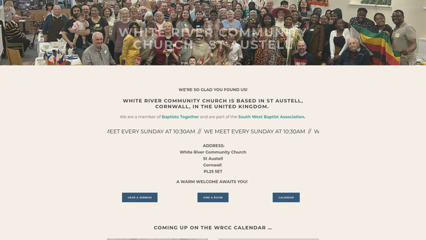 Screenshot of the White River Community Church website