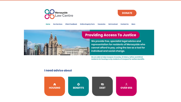 Screenshot of the Merseyside Law Centre Limited website