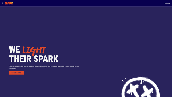 Screenshot of the A Spark In The Dark Ltd website