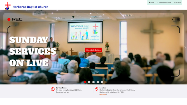 Screenshot of the Harborne Baptist Church website