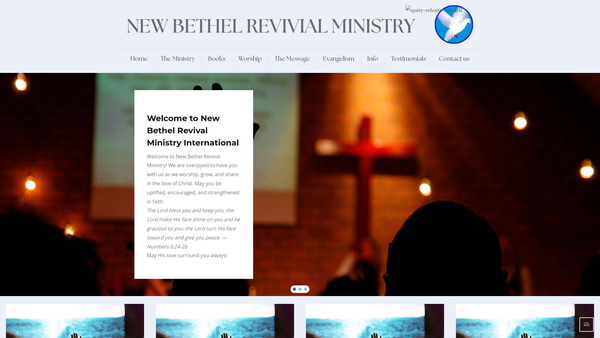 Screenshot of the New Bethel Revival Ministry website
