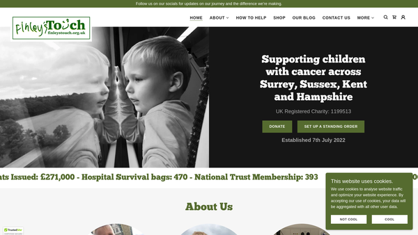 Screenshot of the Finley's Touch website