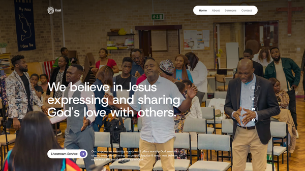 Screenshot of the Peniel Assembly website