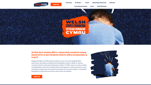 Screenshot of the The Welsh Sports Foundation website