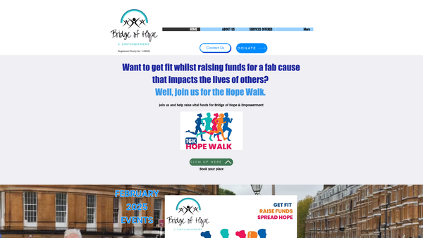 Screenshot of the Bridge Of Hope And Empowerment website