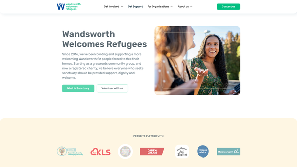 Screenshot of the Wandsworth Welcomes Refugees website