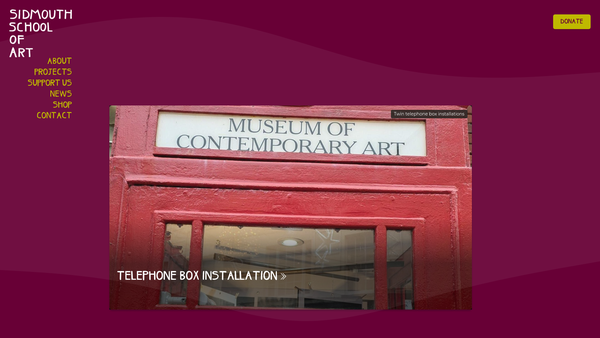 Screenshot of the Sidmouth School Of Art website