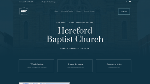 Screenshot of the Hereford Baptist Church website