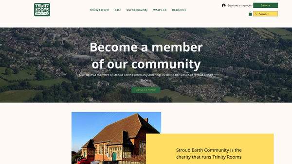 Screenshot of the Stroud Earth Community website