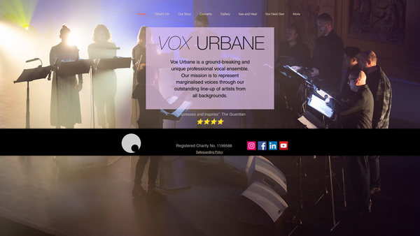 Screenshot of the Vox Urbane website